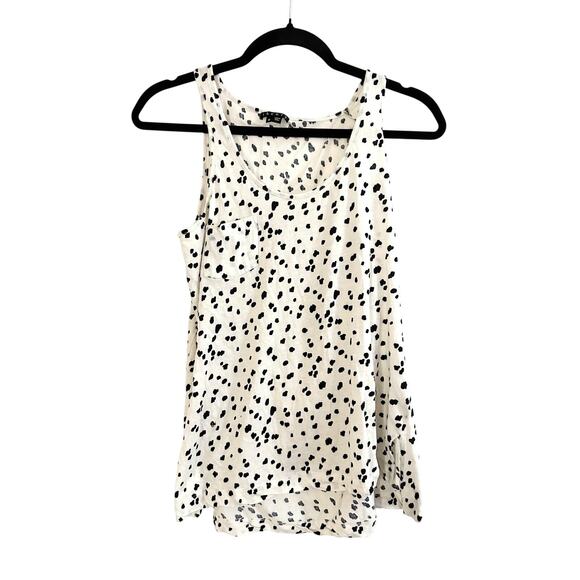 Theory Tops - THEORY Silk Cotton Blend Dalmatian Speckled Tank Top - Sz Medium